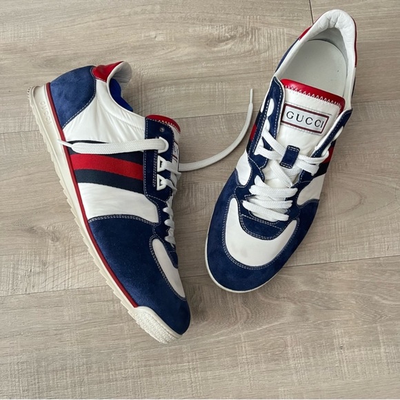 Gucci Signature Ace Lens Suede Signature Sneakers Size  8.5 - Picture 3 of 11